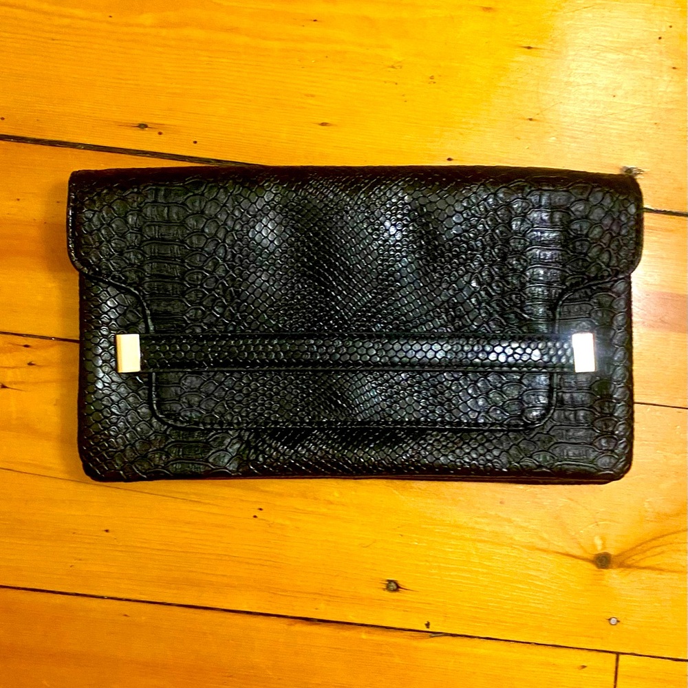 Zara Black Croc Clutch